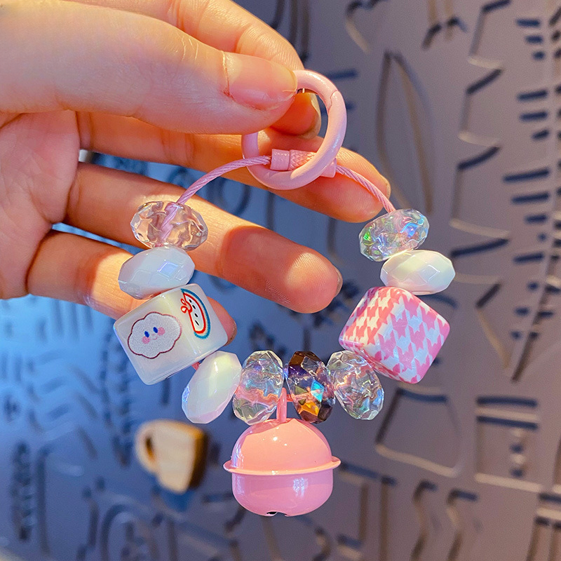 Wholesale Cartoon Bell Beaded Acrylic Keychains